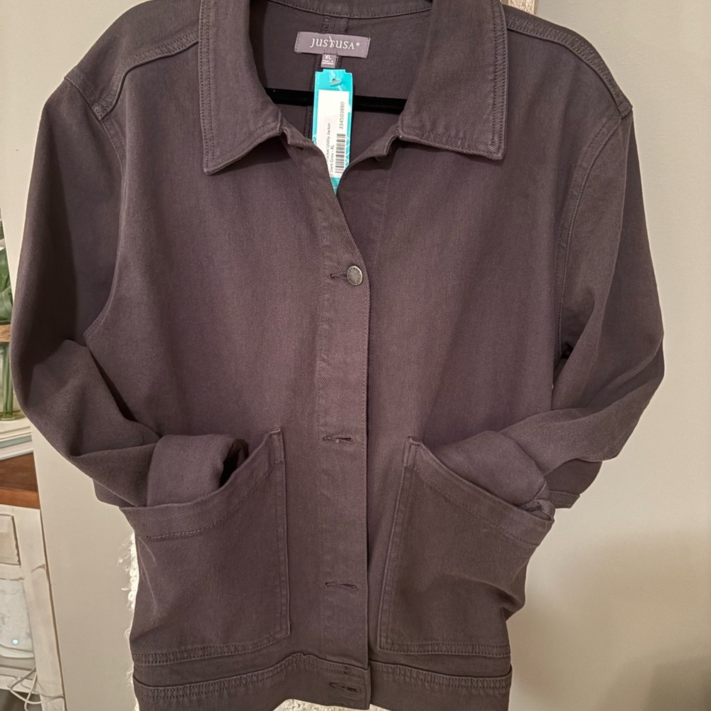 NWT JustUSA Slant Pocket Utility Jacket - Picture 2 of 5
